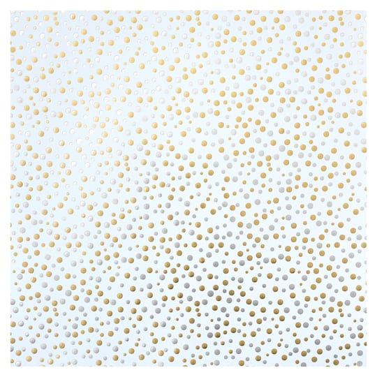 Silver &#x26; Gold Dot Cardstock Paper by Recollections&#x2122;, 12&#x22; x 12&#x22;